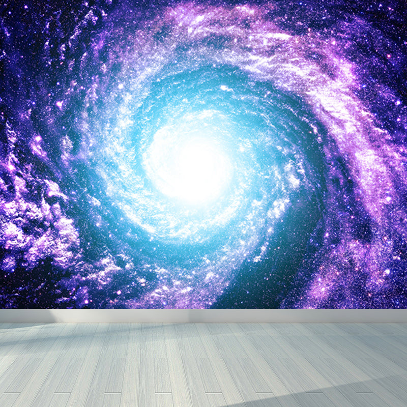 Modern Supernatural Stars Spiral Mural for Boys Bedroom Customised Wall Art in Dark Color Clearhalo 'Wall Decor' 'Wall Mural' 1689160