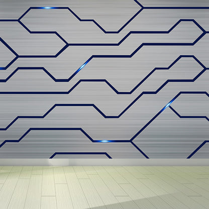 Industrial Steel Pattern Mural Wallpaper for Boys Bedroom Customized Wall Covering in Gray Grey Design 3 Clearhalo 'Wall Decor' 'Wall Mural' 1689208