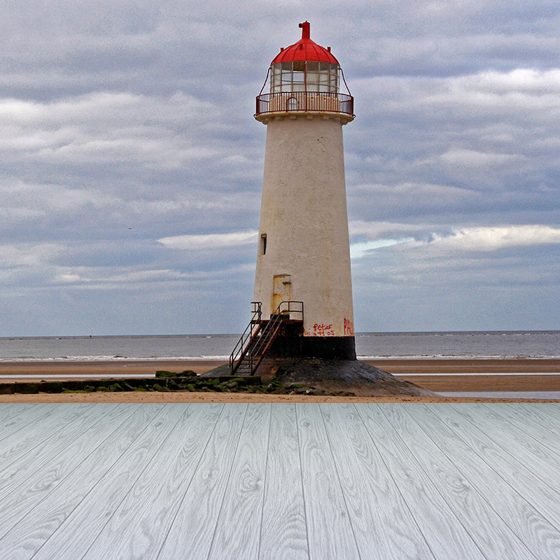 Big Lighthouse View Mural Wallpaper Illuminative Coastal Dining Room Wall Covering Clearhalo 'Wall Decor' 'Wall Mural' 1689214