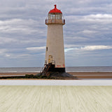 Big Lighthouse View Mural Wallpaper Illuminative Coastal Dining Room Wall Covering
