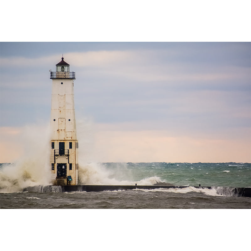 Big Lighthouse View Mural Wallpaper Illuminative Coastal Dining Room Wall Covering Clearhalo 'Wall Decor' 'Wall Mural' 1689221