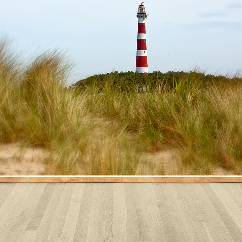 Big Lighthouse View Mural Wallpaper Illuminative Coastal Dining Room Wall Covering Clearhalo 'Wall Decor' 'Wall Mural' 1689224