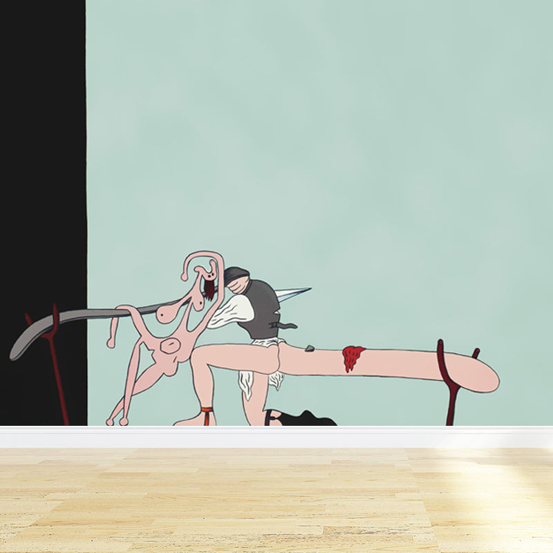 Illustration Style Art Print Mural Decal for Living Room, Soft Color, Custom Size Available Clearhalo 'Wall Decor' 'Wall Mural' 1689245