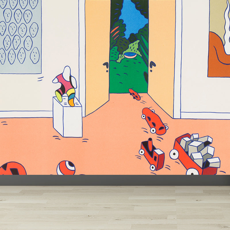 Illustration Style Art Print Mural Decal for Living Room, Soft Color, Custom Size Available Clearhalo 'Wall Decor' 'Wall Mural' 1689260