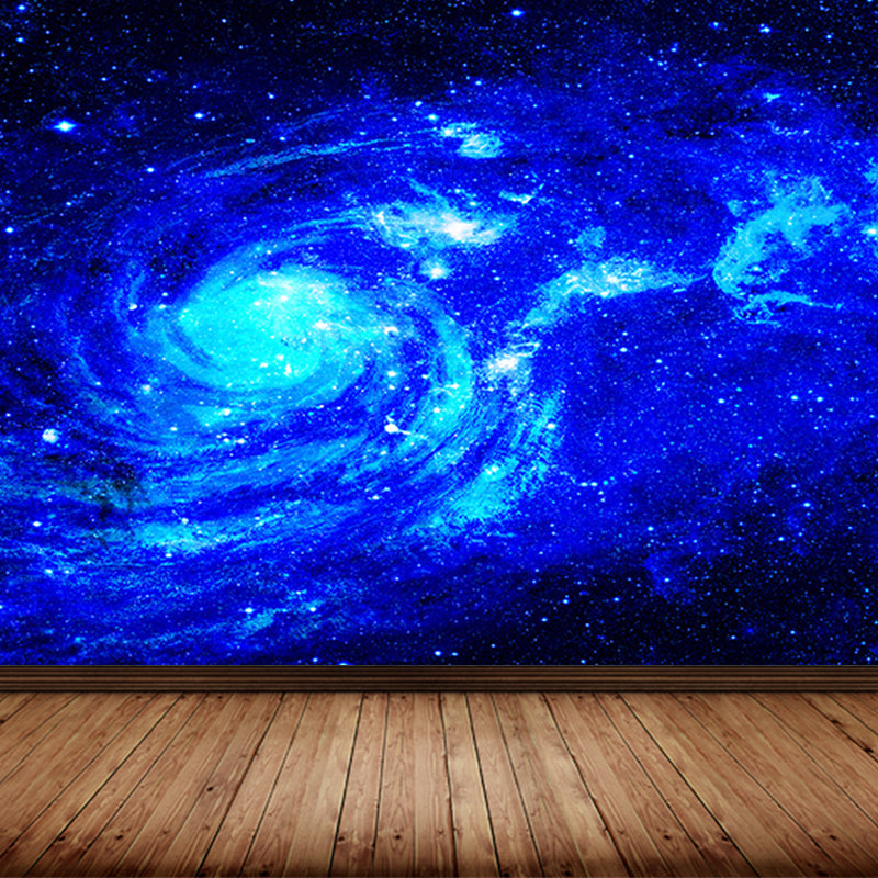 Contemporary Stars Spiral Scenery Mural Wallpaper Blue Astronomy and Space Wall Covering Clearhalo 'Wall Decor' 'Wall Mural' 1689266