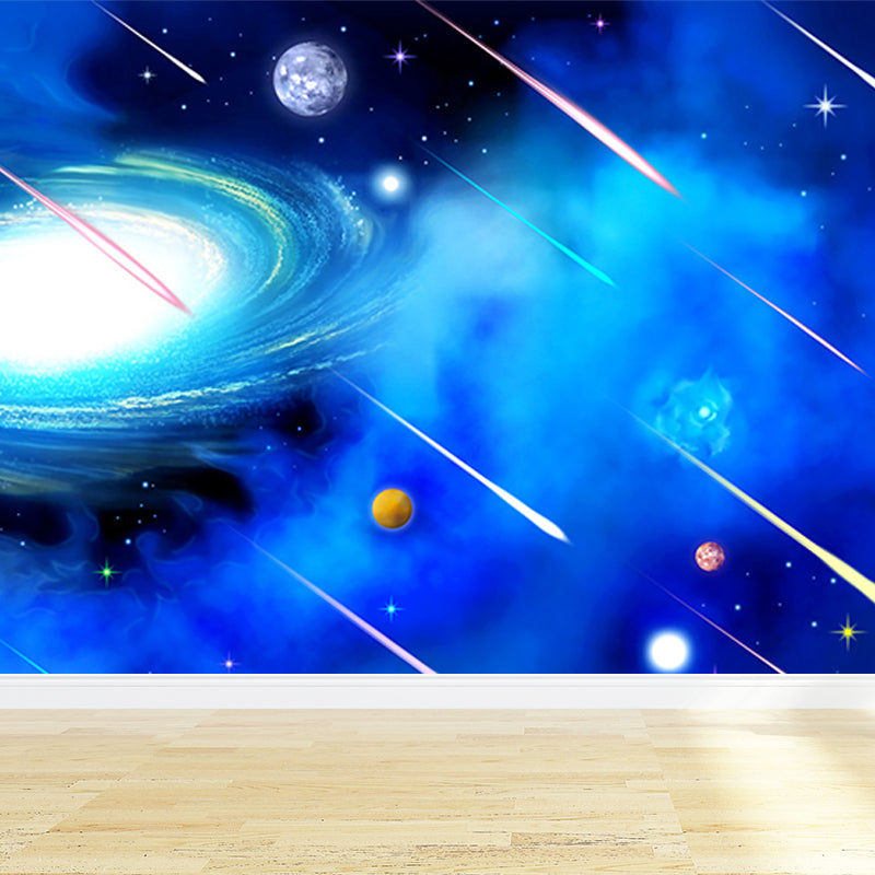 Contemporary Stars Spiral Scenery Mural Wallpaper Blue Astronomy and Space Wall Covering Clearhalo 'Wall Decor' 'Wall Mural' 1689271