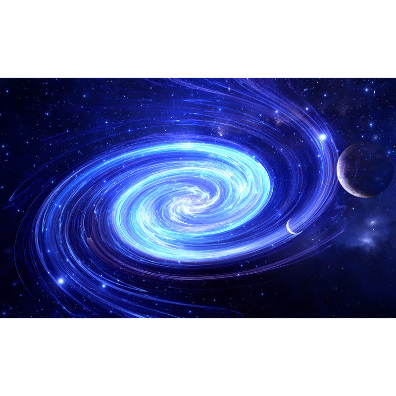 Contemporary Stars Spiral Scenery Mural Wallpaper Blue Astronomy and Space Wall Covering Clearhalo 'Wall Decor' 'Wall Mural' 1689277