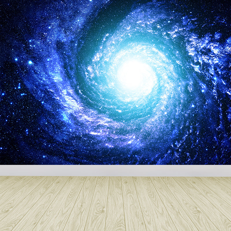 Contemporary Stars Spiral Scenery Mural Wallpaper Blue Astronomy and Space Wall Covering Clearhalo 'Wall Decor' 'Wall Mural' 1689280