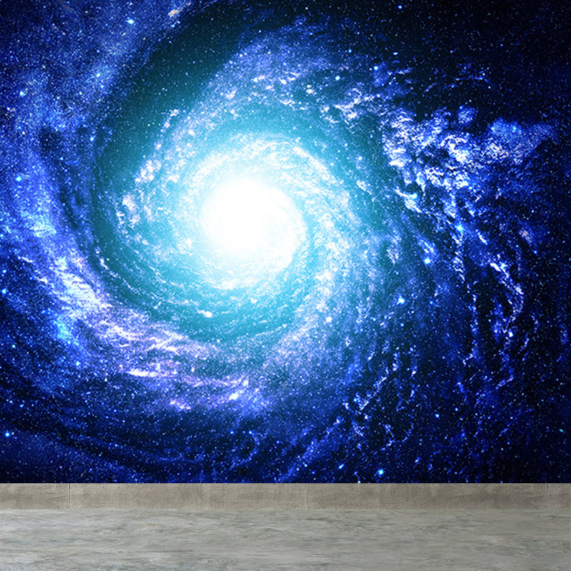 Contemporary Stars Spiral Scenery Mural Wallpaper Blue Astronomy and Space Wall Covering Clearhalo 'Wall Decor' 'Wall Mural' 1689281