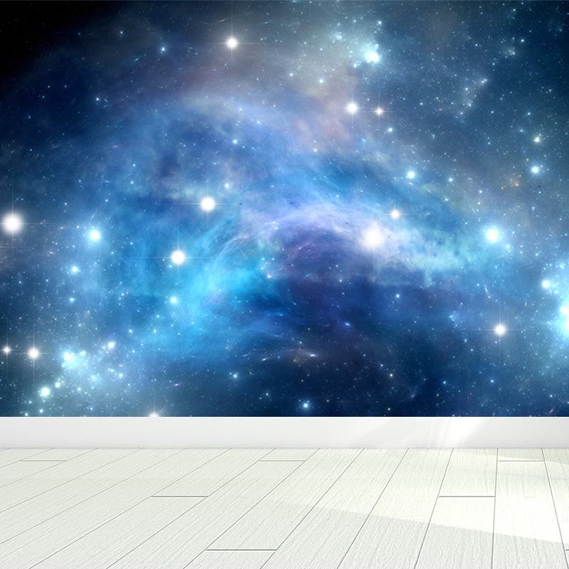 Dark Blue Dreamlike Asterism Mural Moisture Resistant Contemporary Bedroom Wall Art Dark Blue Design 1 Clearhalo 'Wall Decor' 'Wall Mural' 1689284