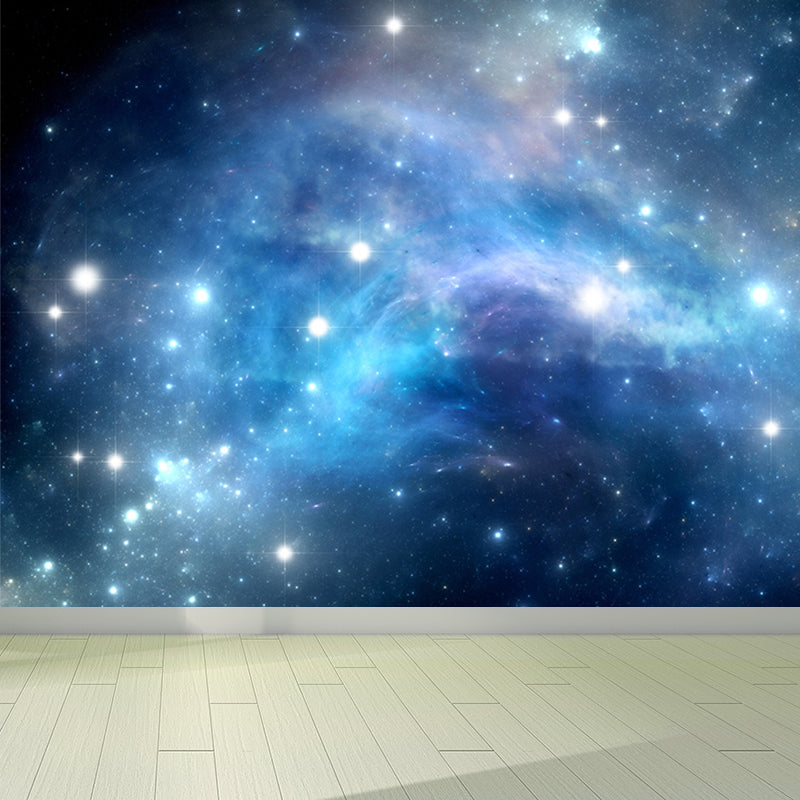 Dark Blue Dreamlike Asterism Mural Moisture Resistant Contemporary Bedroom Wall Art Clearhalo 'Wall Decor' 'Wall Mural' 1689285