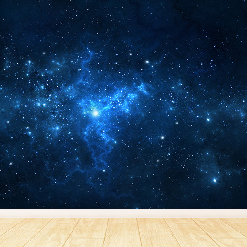 Dark Blue Dreamlike Asterism Mural Moisture Resistant Contemporary Bedroom Wall Art Clearhalo 'Wall Decor' 'Wall Mural' 1689291