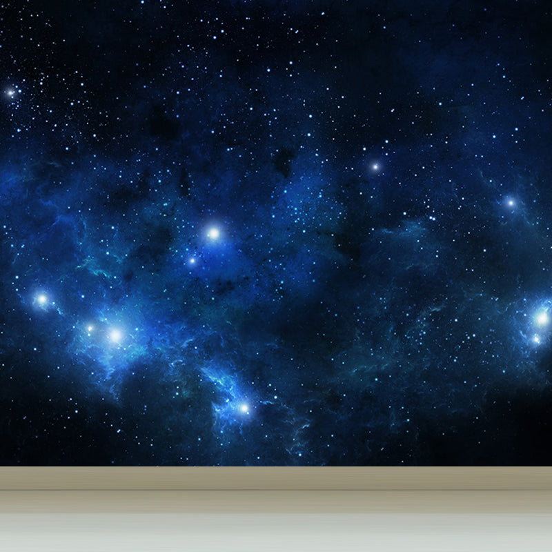 Dark Blue Dreamlike Asterism Mural Moisture Resistant Contemporary Bedroom Wall Art Dark Blue Design 3 Clearhalo 'Wall Decor' 'Wall Mural' 1689294