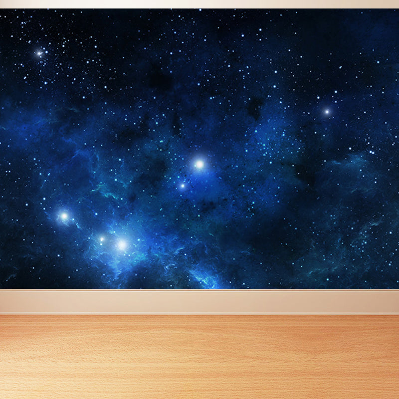 Dark Blue Dreamlike Asterism Mural Moisture Resistant Contemporary Bedroom Wall Art Clearhalo 'Wall Decor' 'Wall Mural' 1689295