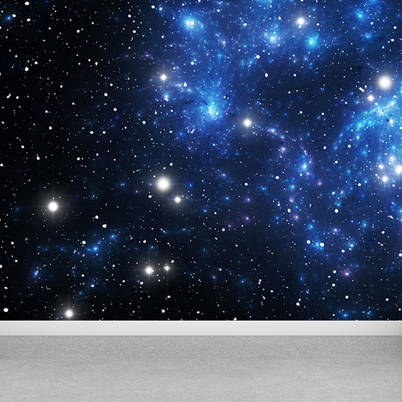 Dark Blue Dreamlike Asterism Mural Moisture Resistant Contemporary Bedroom Wall Art Dark Blue Design 4 Clearhalo 'Wall Decor' 'Wall Mural' 1689299