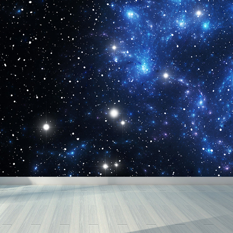 Dark Blue Dreamlike Asterism Mural Moisture Resistant Contemporary Bedroom Wall Art Clearhalo 'Wall Decor' 'Wall Mural' 1689300