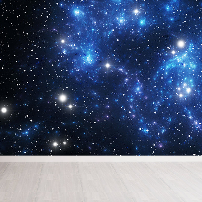 Dark Blue Dreamlike Asterism Mural Moisture Resistant Contemporary Bedroom Wall Art Clearhalo 'Wall Decor' 'Wall Mural' 1689301