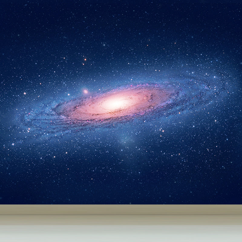 Contemporary Stars Spiral Mural Decal Dark Color Dining Room Wall Decor, Personalized Dark Blue Clearhalo 'Wall Decor' 'Wall Mural' 1689349