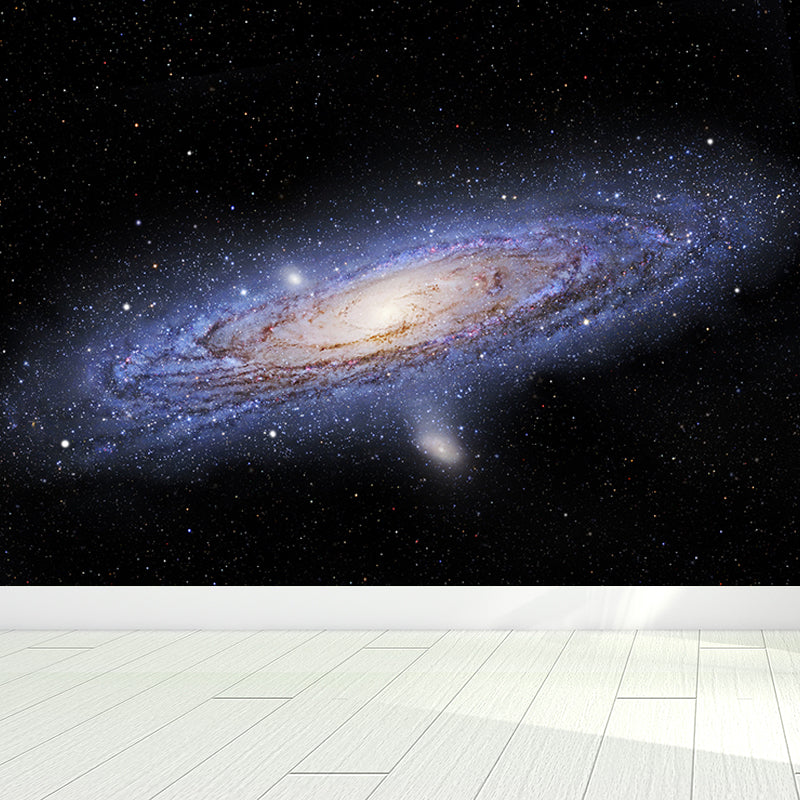 Contemporary Stars Spiral Mural Decal Dark Color Dining Room Wall Decor, Personalized Black Clearhalo 'Wall Decor' 'Wall Mural' 1689354