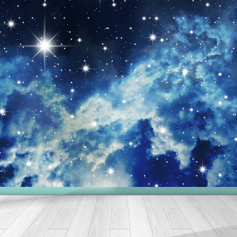 Non-Woven Decorative Wall Mural Modern Incredible Asterism Scenery Wall Covering Blue Design 2 Clearhalo 'Wall Decor' 'Wall Mural' 1689364
