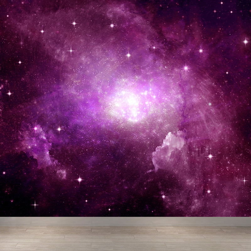 Dark Color Black Hole Mural Decal Universe Contemporary Stain Resistant Wall Decor Purple Clearhalo 'Wall Decor' 'Wall Mural' 1689389