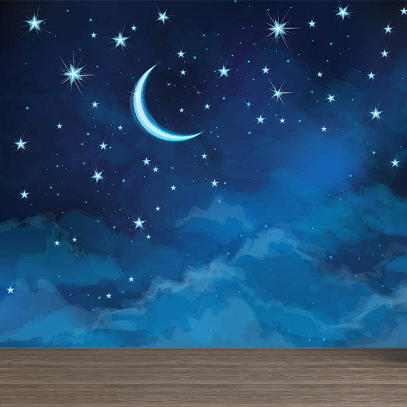 Stain Resistant Starry Night Mural Non-Woven Texture Modern Wall Decor for Girls Room Clearhalo 'Wall Decor' 'Wall Mural' 1689400