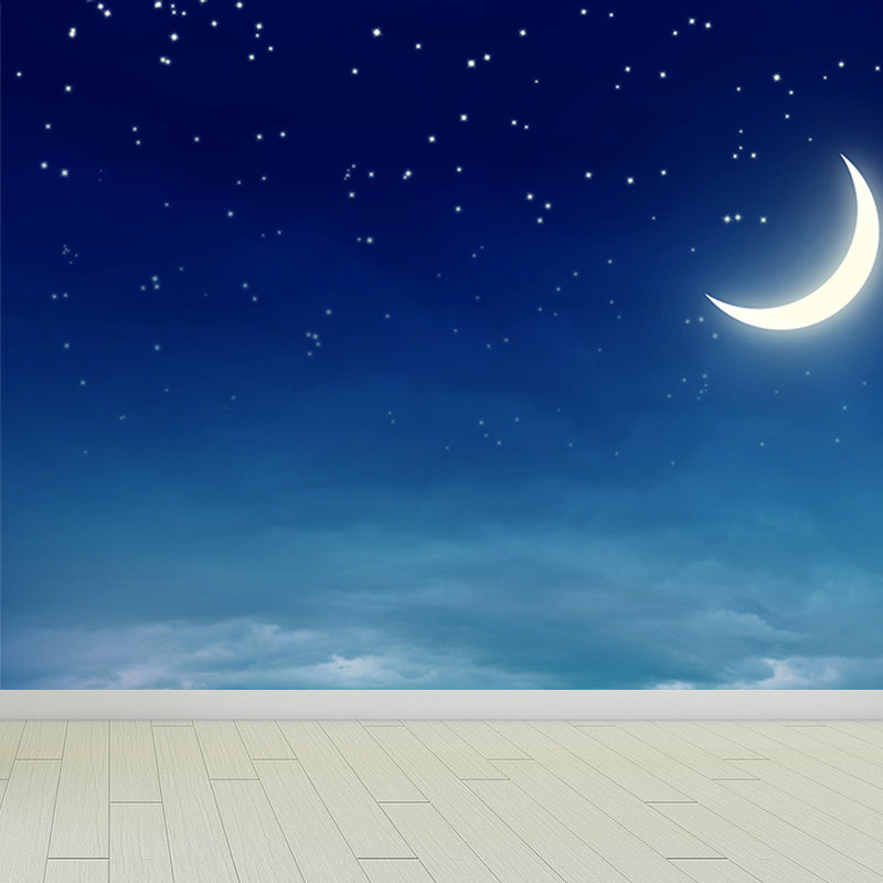 Stain Resistant Starry Night Mural Non-Woven Texture Modern Wall Decor for Girls Room Clearhalo 'Wall Decor' 'Wall Mural' 1689405