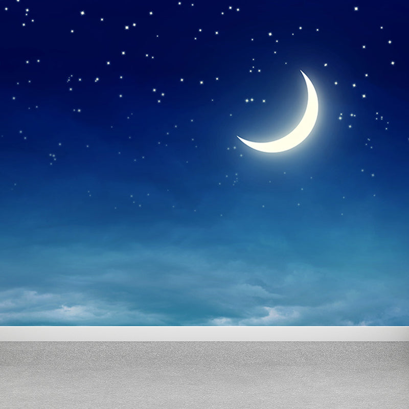 Stain Resistant Starry Night Mural Non-Woven Texture Modern Wall Decor for Girls Room Clearhalo 'Wall Decor' 'Wall Mural' 1689406