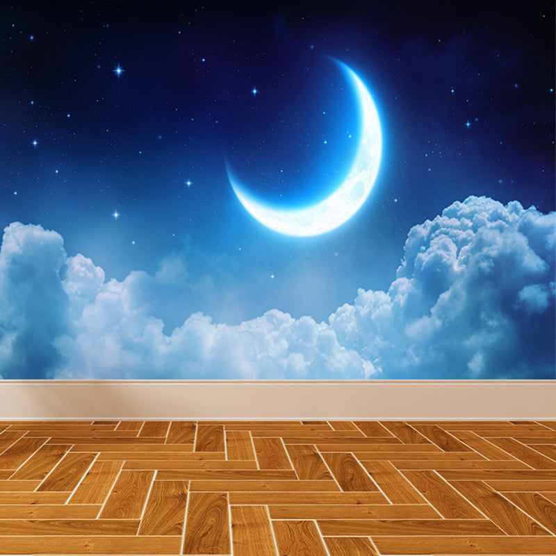 Stain Resistant Starry Night Mural Non-Woven Texture Modern Wall Decor for Girls Room Clearhalo 'Wall Decor' 'Wall Mural' 1689411