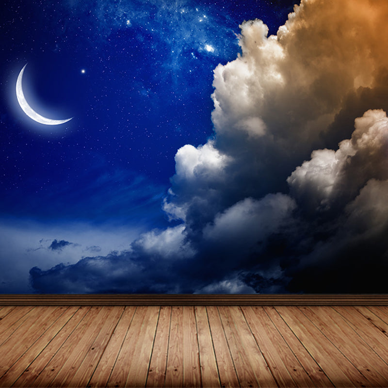 Stain Resistant Starry Night Mural Non-Woven Texture Modern Wall Decor for Girls Room Clearhalo 'Wall Decor' 'Wall Mural' 1689416