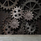 Industrial Style Teenagers Mural Decor Metal Spur Gear Pastel Color Wall Covering Clearhalo 'Wall Decor' 'Wall Mural' 1689426