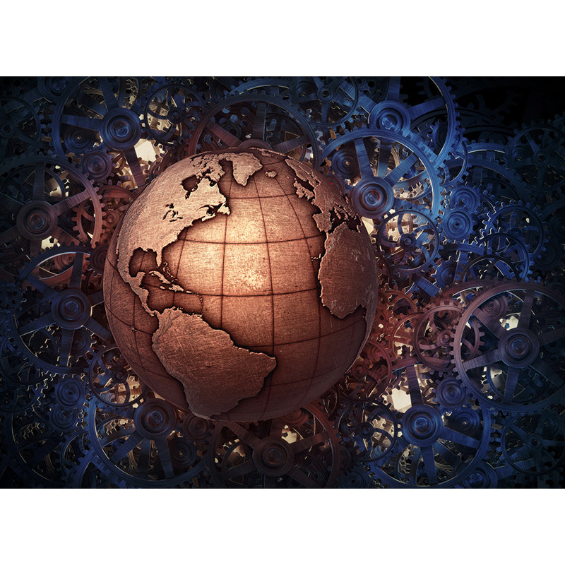 Industrial Style Teenagers Mural Decor Metal Spur Gear Pastel Color Wall Covering Clearhalo 'Wall Decor' 'Wall Mural' 1689432