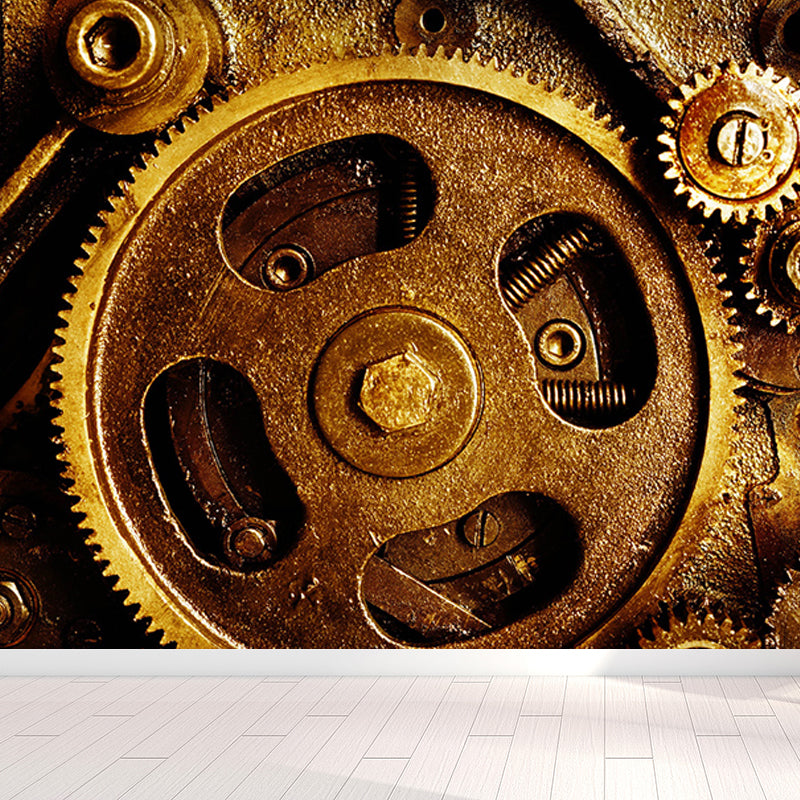Industrial Style Teenagers Mural Decor Metal Spur Gear Pastel Color Wall Covering Clearhalo 'Wall Decor' 'Wall Mural' 1689435