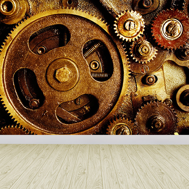 Industrial Style Teenagers Mural Decor Metal Spur Gear Pastel Color Wall Covering Clearhalo 'Wall Decor' 'Wall Mural' 1689436