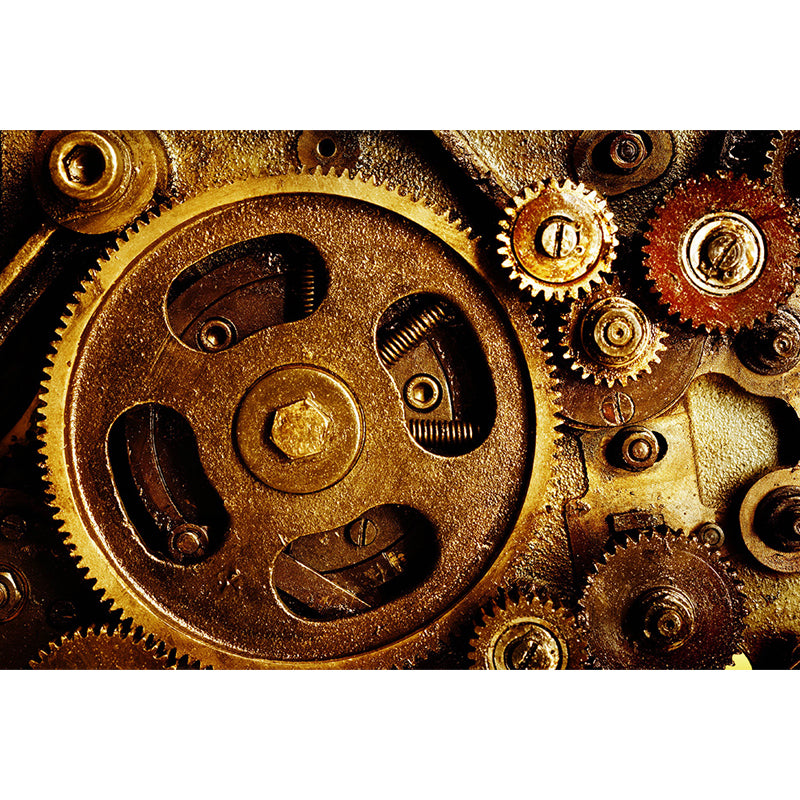 Industrial Style Teenagers Mural Decor Metal Spur Gear Pastel Color Wall Covering Clearhalo 'Wall Decor' 'Wall Mural' 1689437