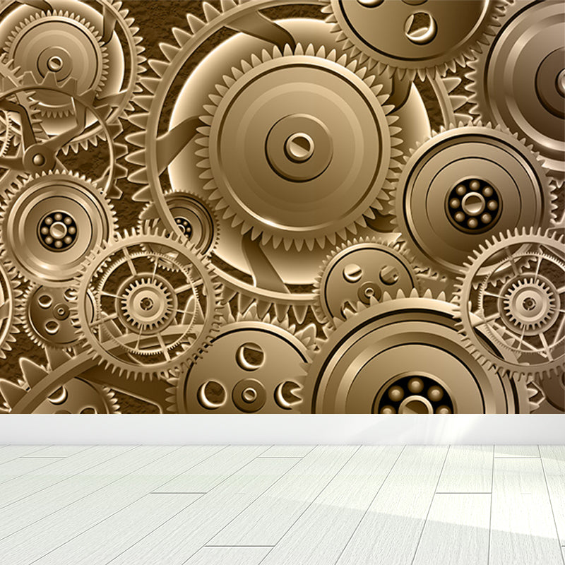 Industrial Metal Gear Mural Decal Light Color Dining Room Wall Covering, Personalized Clearhalo 'Wall Decor' 'Wall Mural' 1689446