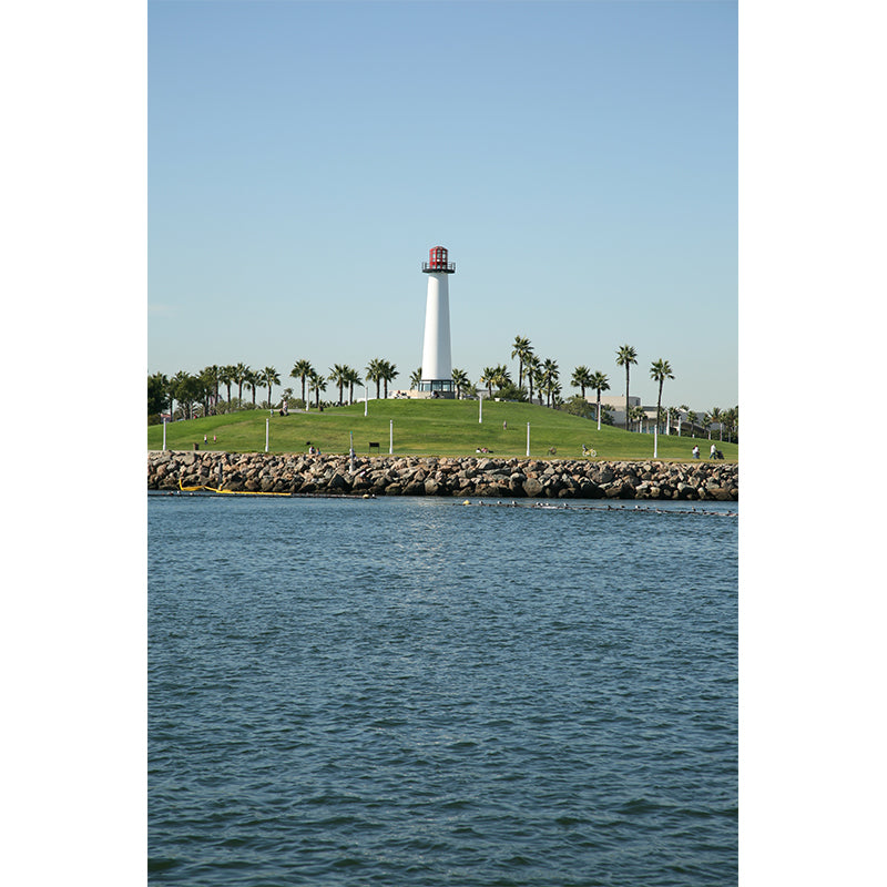 Full Size Photography Coastal Mural Wallpaper with Seaside Lighthouse Scenery in Blue Clearhalo 'Wall Decor' 'Wall Mural' 1689457