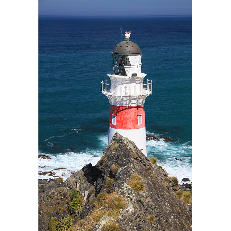 Full Size Photography Coastal Mural Wallpaper with Seaside Lighthouse Scenery in Blue Clearhalo 'Wall Decor' 'Wall Mural' 1689467