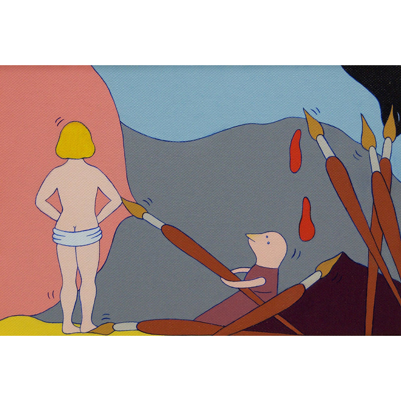 Illustration Style Figure Wall Mural Giant Wall Covering for Dining Room, Custom Clearhalo 'Wall Decor' 'Wall Mural' 1689487