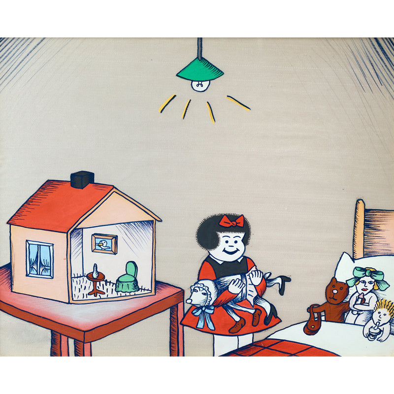 Illustration Style Figure Wall Mural Giant Wall Covering for Dining Room, Custom Clearhalo 'Wall Decor' 'Wall Mural' 1689492