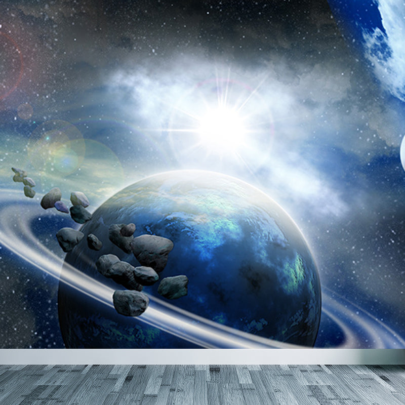 Miraculous Planet Scene Mural Decal Wallpaper Modern Non-Woven Material Wall Art Clearhalo 'Wall Decor' 'Wall Mural' 1689510