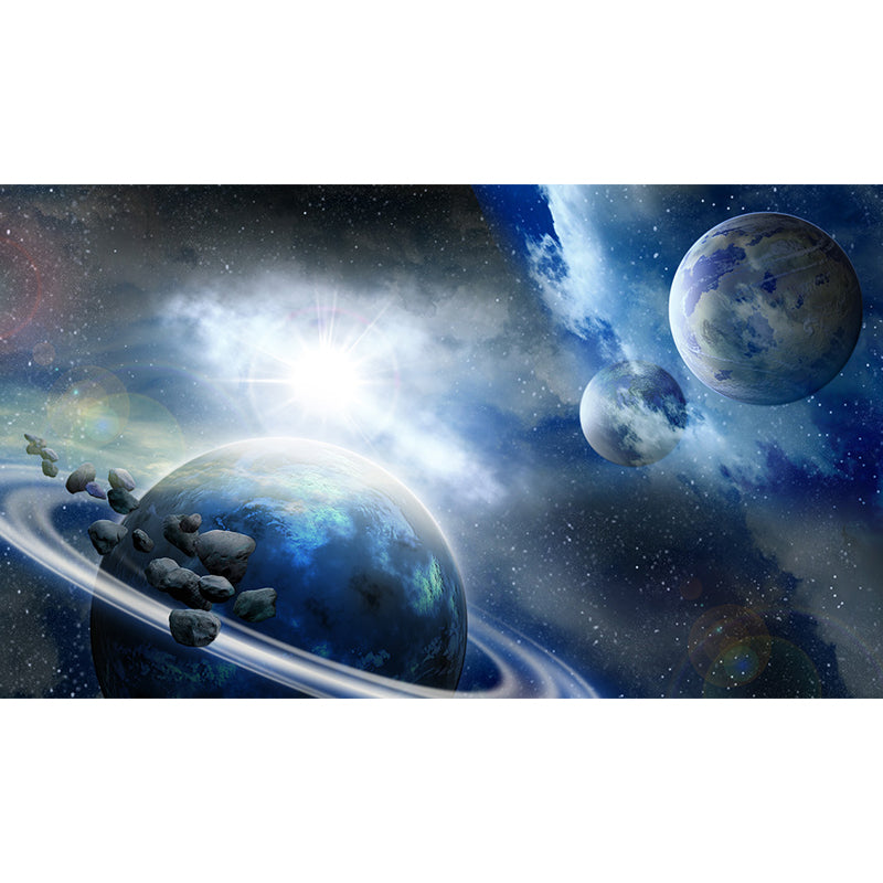Miraculous Planet Scene Mural Decal Wallpaper Modern Non-Woven Material Wall Art Clearhalo 'Wall Decor' 'Wall Mural' 1689512