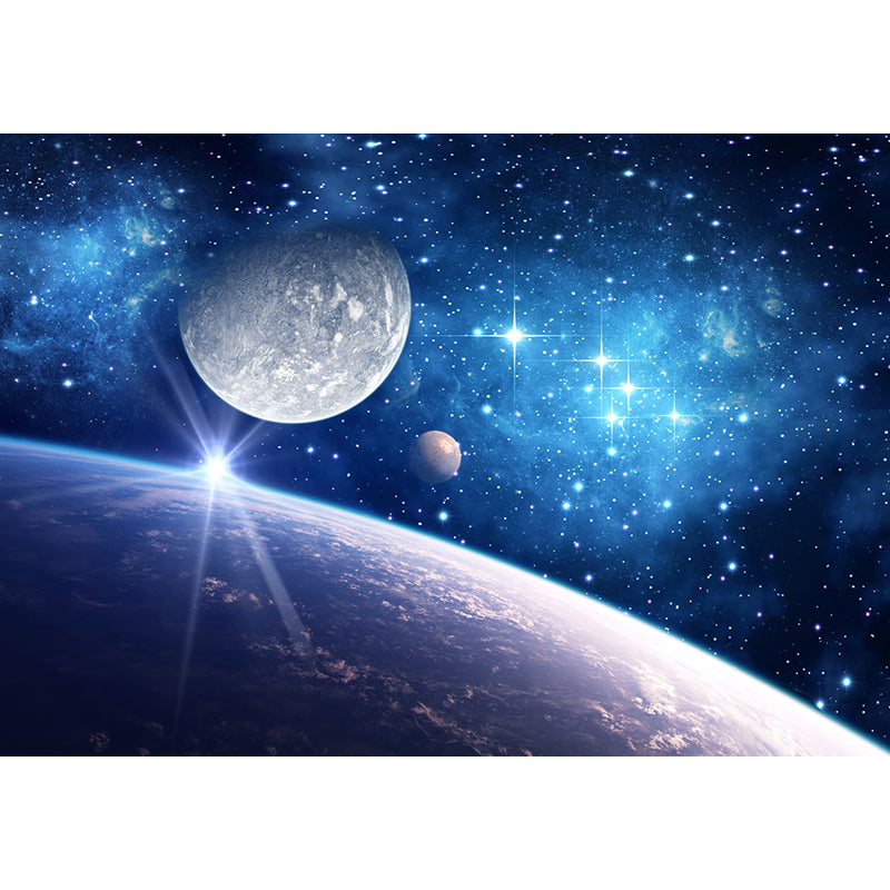 Miraculous Planet Scene Mural Decal Wallpaper Modern Non-Woven Material Wall Art Clearhalo 'Wall Decor' 'Wall Mural' 1689517