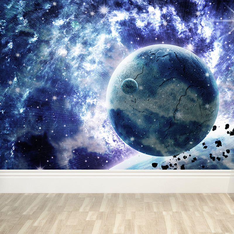 Miraculous Planet Scene Mural Decal Wallpaper Modern Non-Woven Material Wall Art Clearhalo 'Wall Decor' 'Wall Mural' 1689520