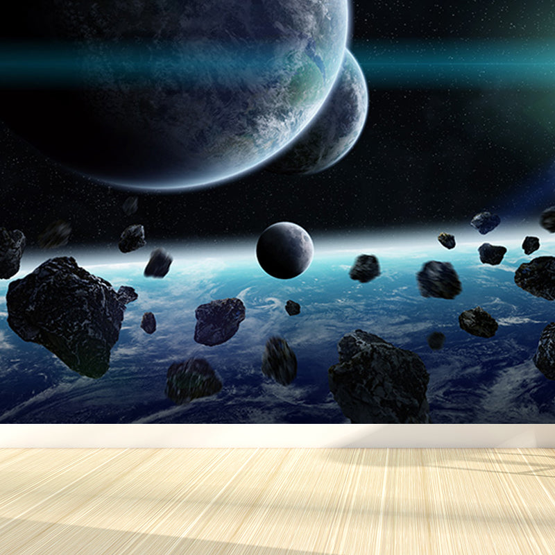 Miraculous Planet Scene Mural Decal Wallpaper Modern Non-Woven Material Wall Art Clearhalo 'Wall Decor' 'Wall Mural' 1689525