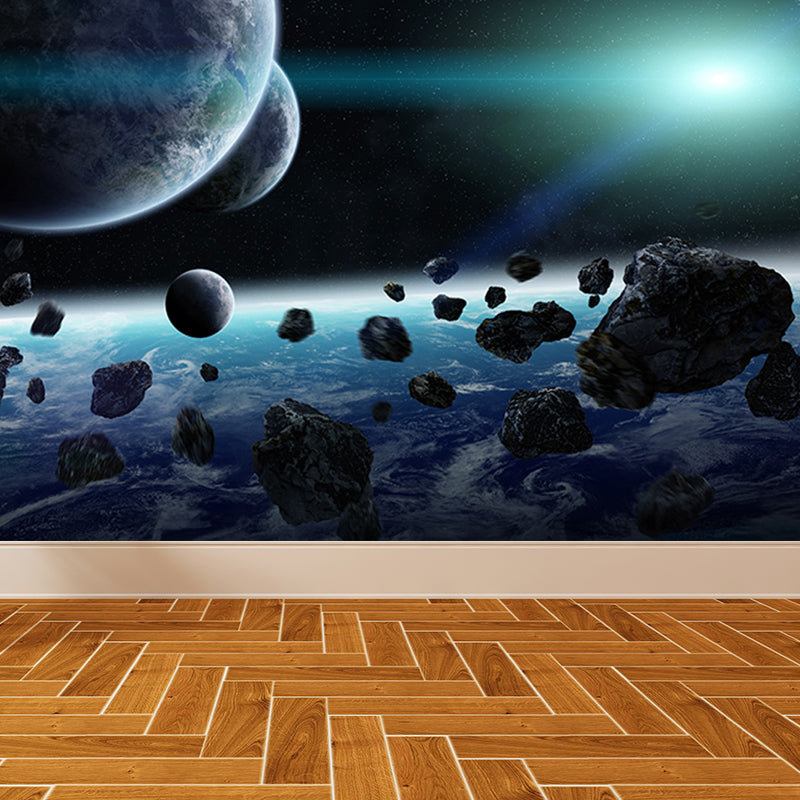 Miraculous Planet Scene Mural Decal Wallpaper Modern Non-Woven Material Wall Art Clearhalo 'Wall Decor' 'Wall Mural' 1689526