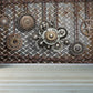 Industrial Metal Gearing Wall Mural Light Color Chain Transmission Wall Covering Silver Gray Clearhalo 'Wall Decor' 'Wall Mural' 1689559