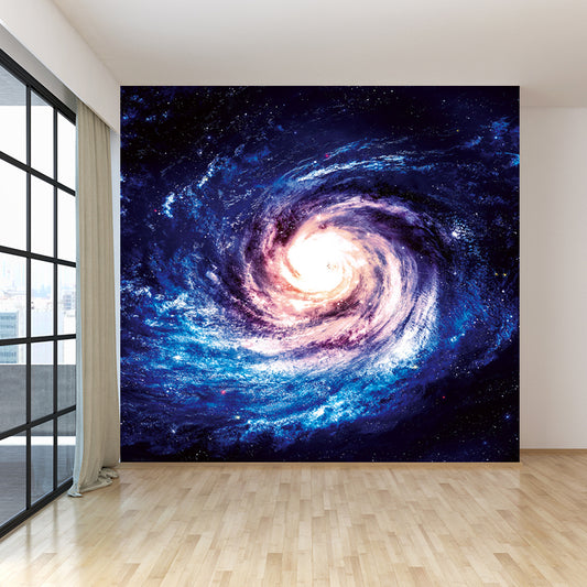 Contemporary Boys Mural Decal Miraculous Stars Spiral Scenery Blue Wall Covering Clearhalo 'Wall Decor' 'Wall Mural' 1689570