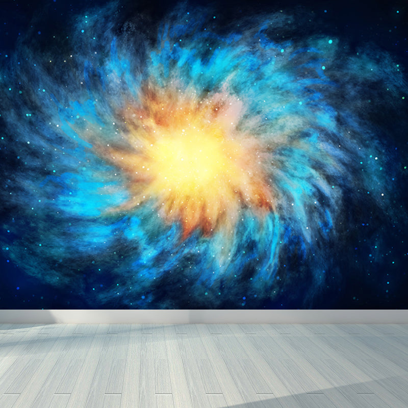 Contemporary Boys Mural Decal Miraculous Stars Spiral Scenery Blue Wall Covering Blue Design 3 Clearhalo 'Wall Decor' 'Wall Mural' 1689574