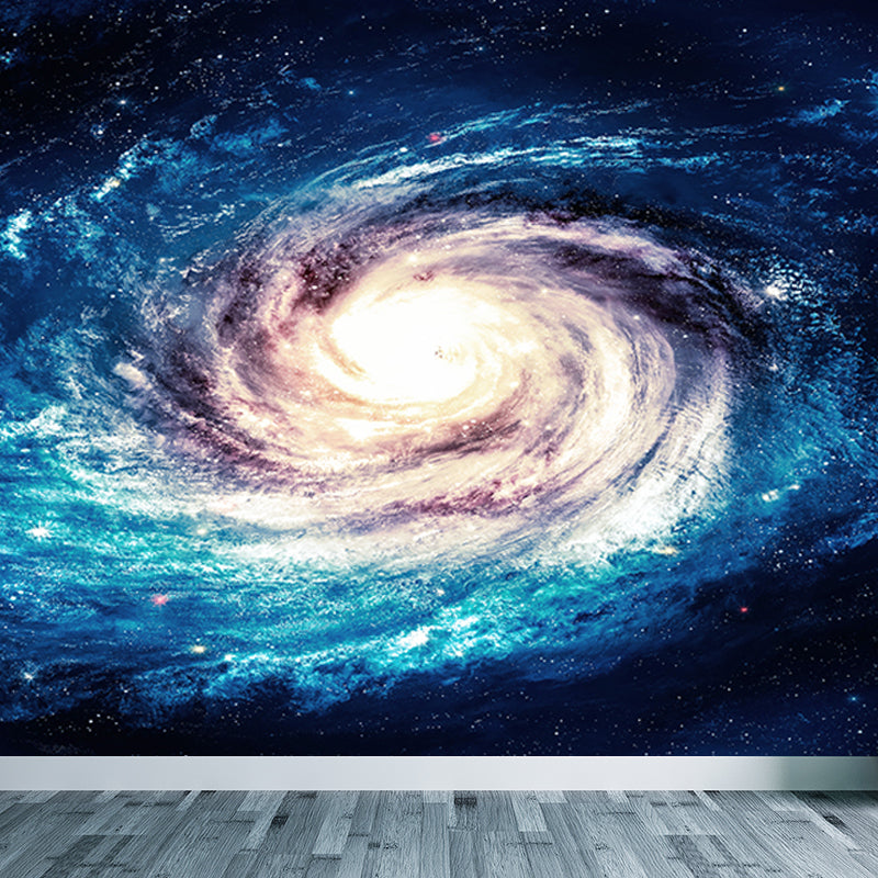 Contemporary Boys Mural Decal Miraculous Stars Spiral Scenery Blue Wall Covering Blue Design 4 Clearhalo 'Wall Decor' 'Wall Mural' 1689579